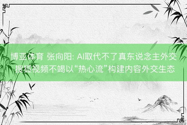 博亚体育 张向阳: AI取代不了真东说念主外交 搜狐视频不竭以“热心流”构建内容外交生态