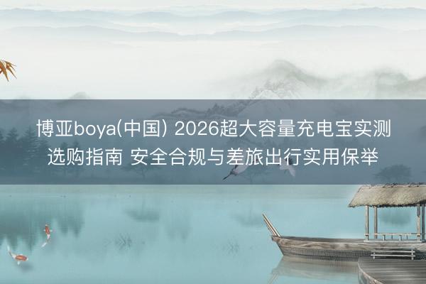 博亚boya(中国) 2026超大容量充电宝实测选购指南 安全合规与差旅出行实用保举