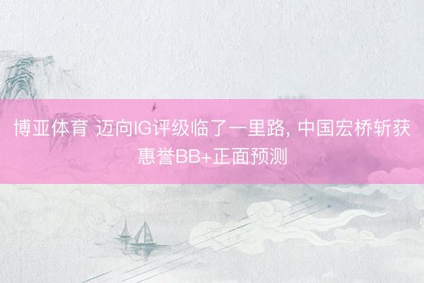 博亚体育 迈向IG评级临了一里路， 中国宏桥斩获惠誉BB+正面预测