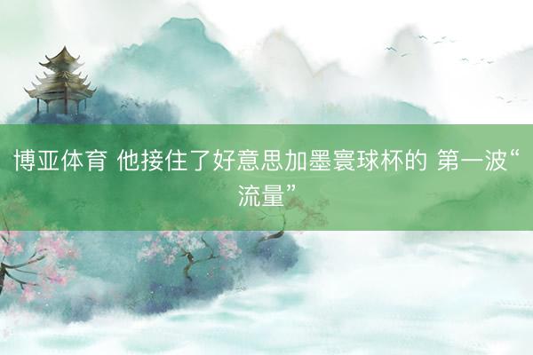 博亚体育 他接住了好意思加墨寰球杯的 第一波“流量”
