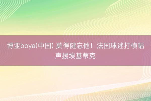 博亚boya(中国) 莫得健忘他！法国球迷打横幅声援埃基蒂克