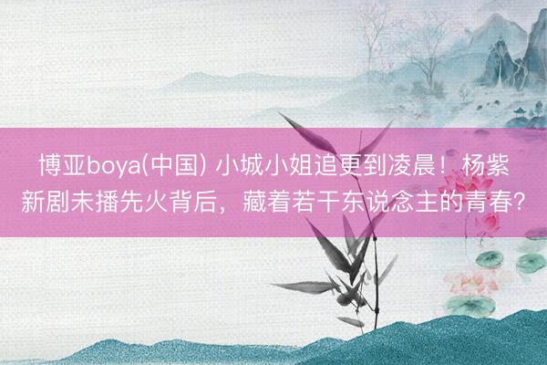 博亚boya(中国) 小城小姐追更到凌晨！杨紫新剧未播先火背后，藏着若干东说念主的青春？