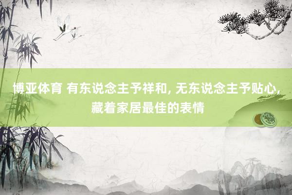 博亚体育 有东说念主予祥和， 无东说念主予贴心， 藏着家居最佳的表情